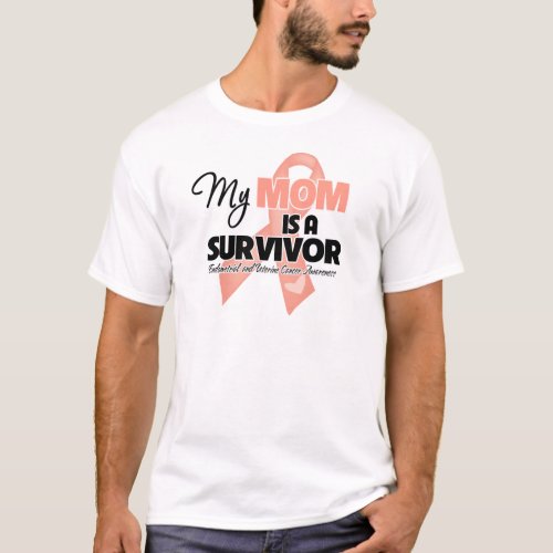 My Mom is a Survivor _ Uterine Cancer T_Shirt