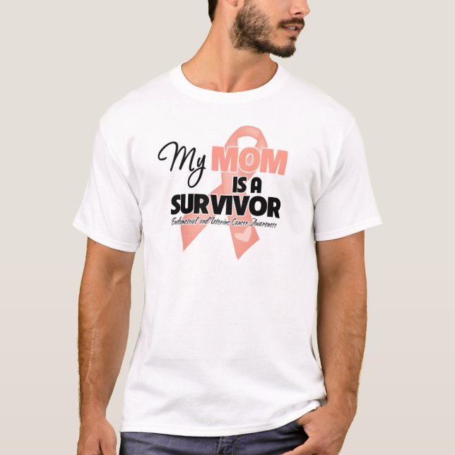 My Mom is a Survivor - Uterine Cancer T-Shirt (Front)