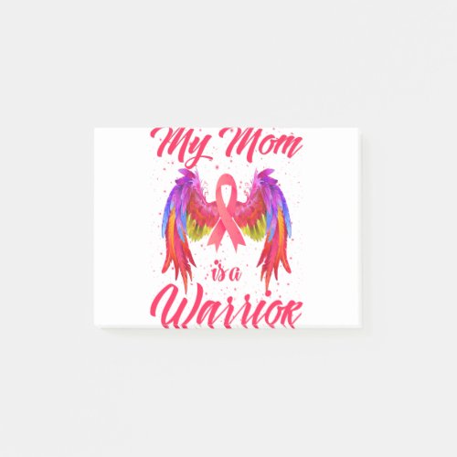 My Mom Is A Warrior Breast Cancer Awareness Wings Post_it Notes