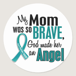 My Mom Is An Angel 1 Ovarian Cancer Classic Round Sticker
