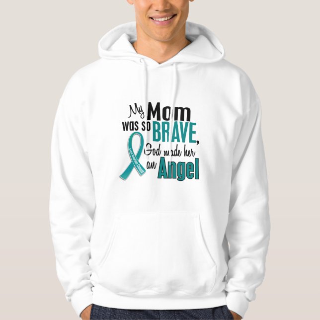 My Mom Is An Angel 1 Ovarian Cancer Hoodie (Front)