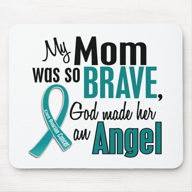 My Mom Is An Angel 1 Ovarian Cancer Mouse Pad (Front)