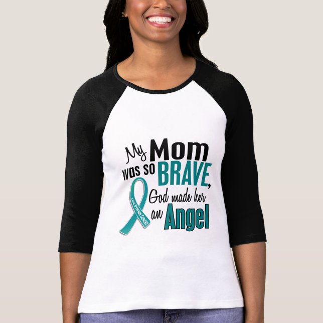 My Mom Is An Angel 1 Ovarian Cancer T-Shirt (Front)