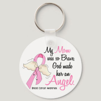 My Mom Is An Angel 2 Breast Cancer Keychain