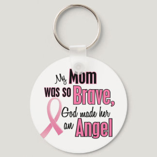 My Mom Is An Angel Breast Cancer Keychain