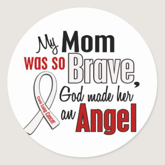 My Mom Is An Angel Lung Cancer Classic Round Sticker