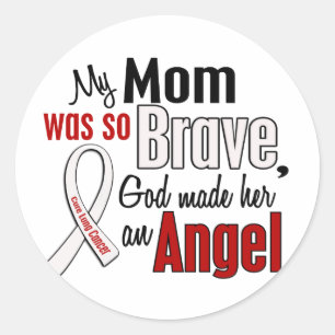 My Mom Is An Angel Lung Cancer Classic Round Sticker