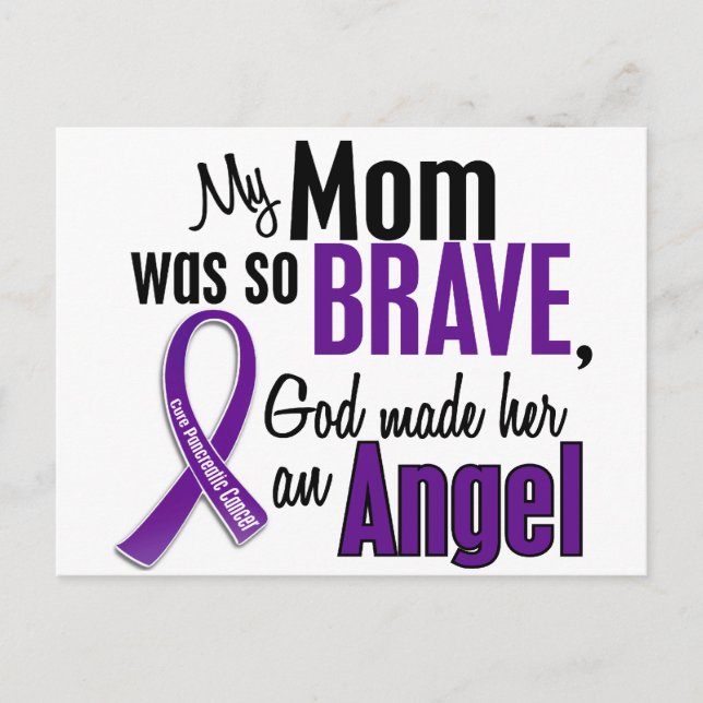 My Mom Is An Angel Pancreatic Cancer Postcard (Front)