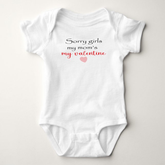 "My Mom is my Valentine"  Baby Bodysuit (Front)