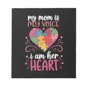 My Mom Is My Voice Autism Autistic Awareness Notepad
