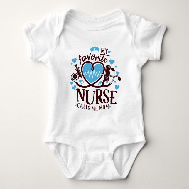 MY MOM IS NURSE  BABY BODYSUIT (Front)