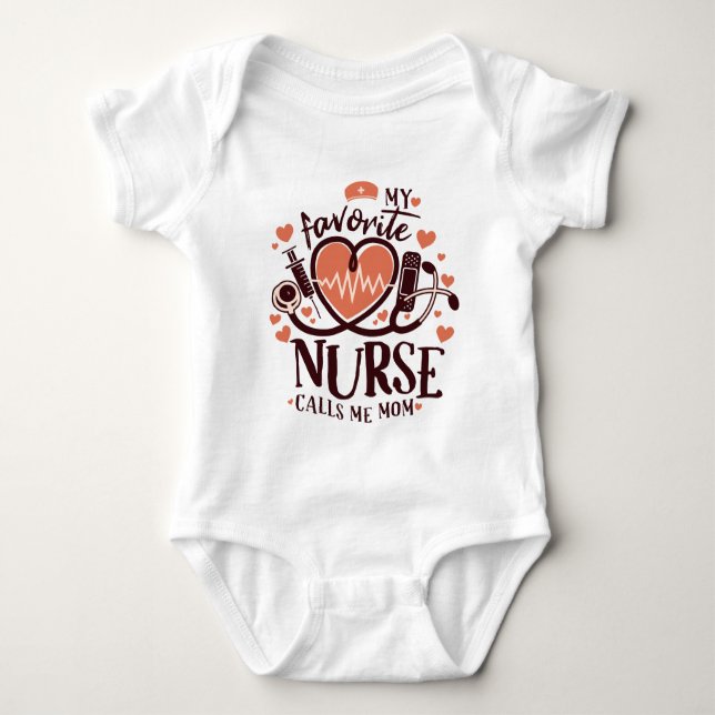 MY MOM IS NURSE  BABY BODYSUIT (Front)