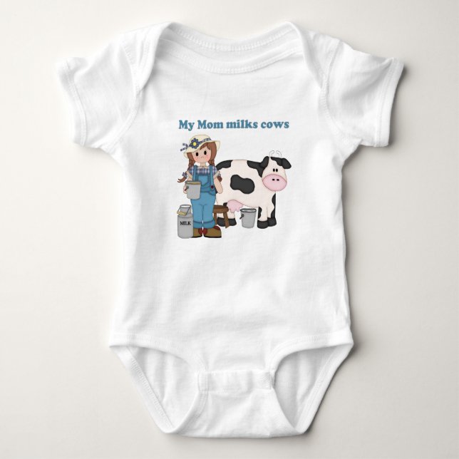 My Mom Milks Cows Baby Bodysuit (Front)