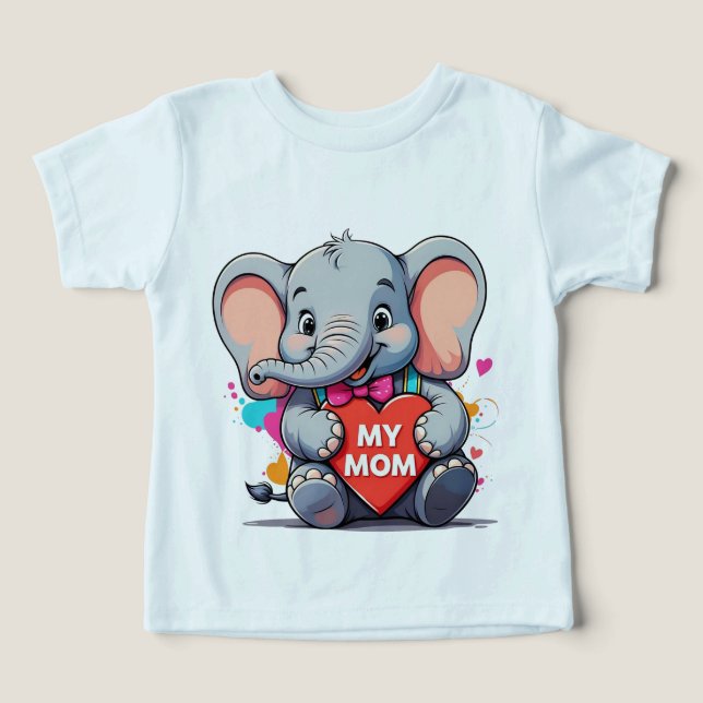 my mom- mothers day- elephant toddler t-shirt (Design Front)
