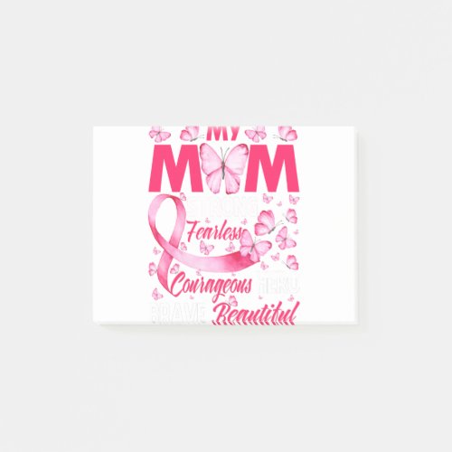 My Mom Pink Ribbon Warrior Breast Cancer Post_it Notes