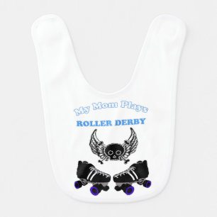 My Mom Plays Roller Derby (Boy) Bib