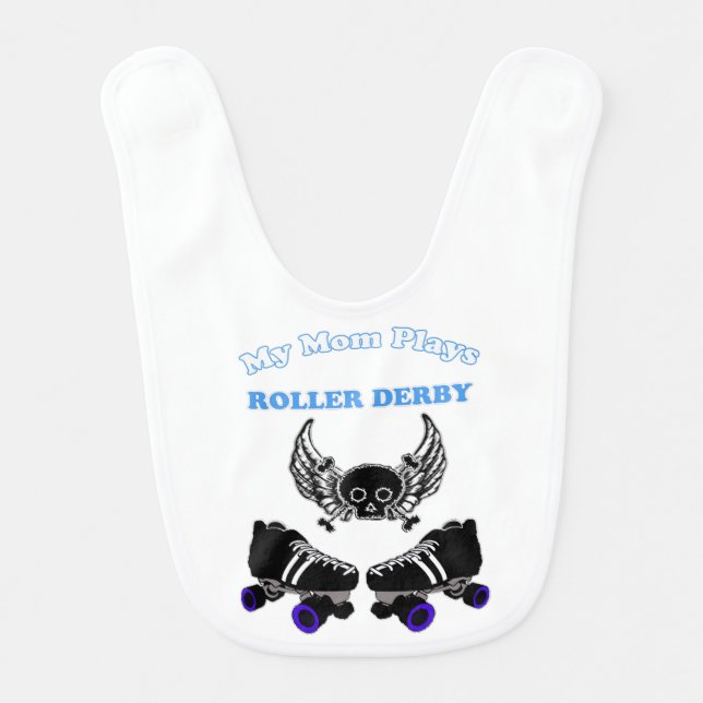 My Mom Plays Roller Derby (Boy) Bib (Front)