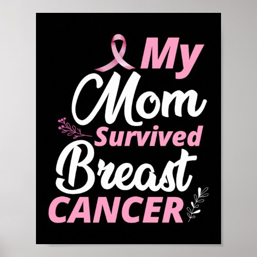 My Mom Survived Breast Cancer Awareness Poster