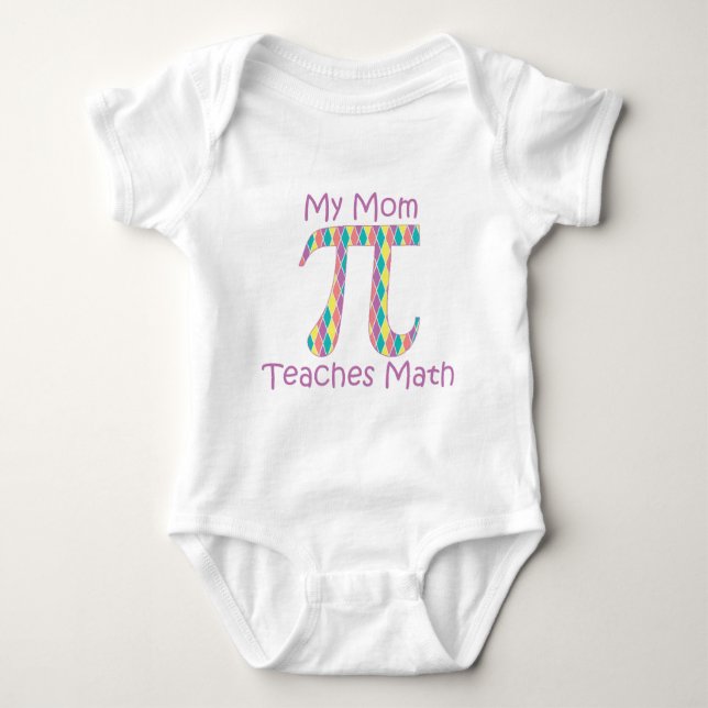 My Mom Teaches Math Pastel.png Baby Bodysuit (Front)