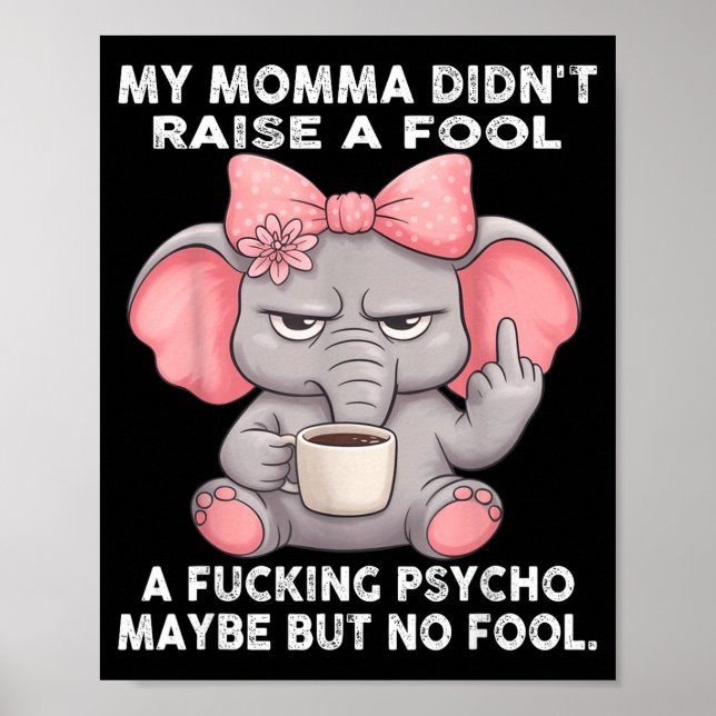 My Momma Didn't Raise A Fool A Foring Psycho Maybe Poster (Front)