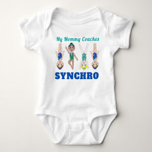 My Mommy Coaches Synchro Synchronized Swimmer Girl Baby Bodysuit