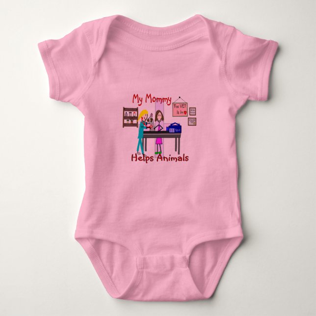 My Mommy Helps Animals--Veterinary Kids Gifts Baby Bodysuit (Front)
