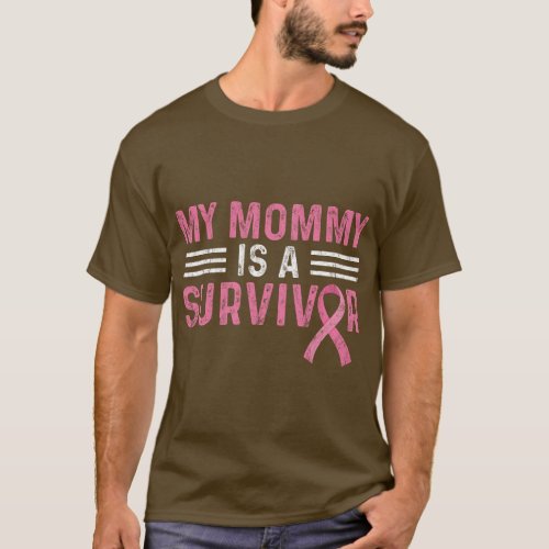 My Mommy Is A Survivor Pink Ribbon Breast Cancer A T_Shirt
