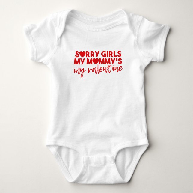My Mommy Is My Valentine Baby Bodysuit (Front)