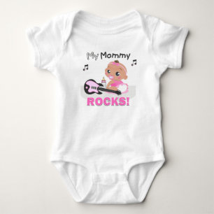 My Mommy Rocks Pink African Guitar Infant Creeper