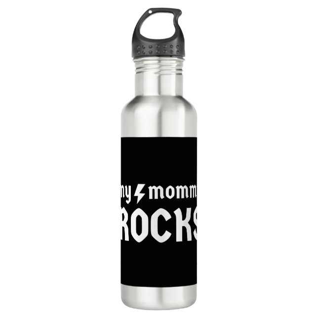 My Mommy Rocks Stainless Steel Water Bottle (Front)