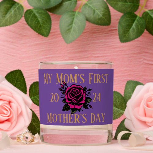My Moms First Mothers Day VanillaSandalwood Scented Candle