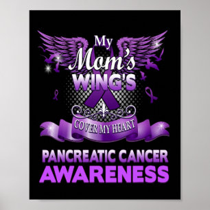 My Mom's Wings Cover My Heart Pancreatic Cancer Aw Poster