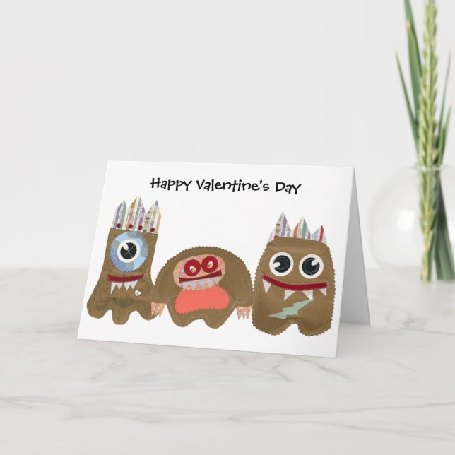 My Monsters, Happy Valentine’s Day Holiday Card (Front)