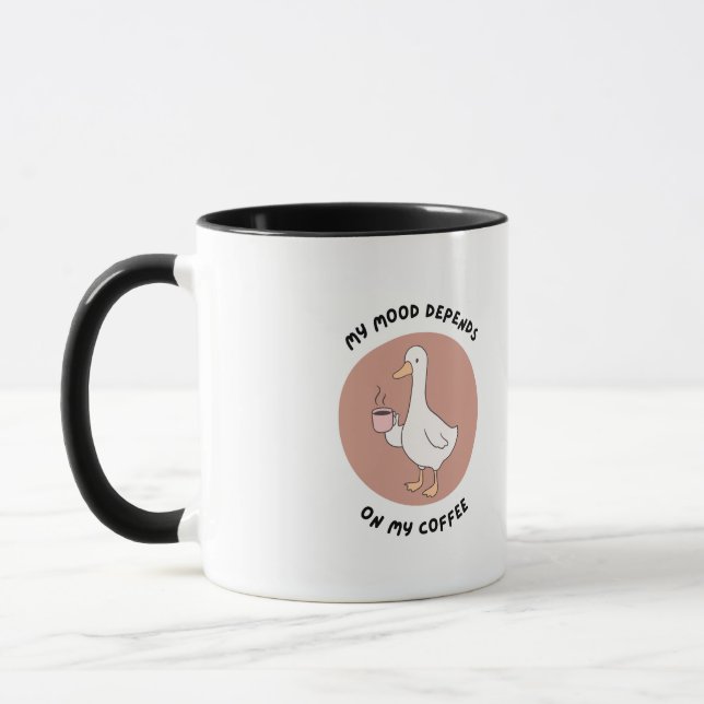 My Mood Depends on My Coffee" Mug (Left)