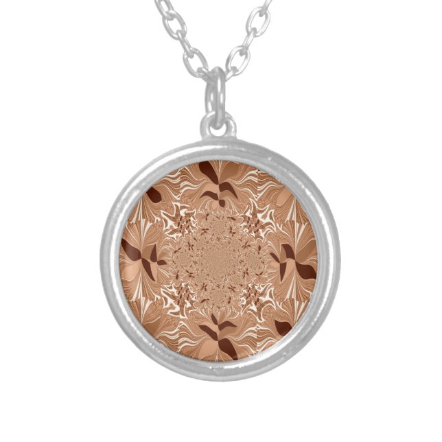My Morning Coffee Colors Silver Plated Necklace (Front)