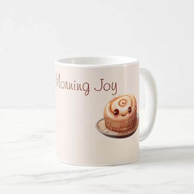 My Morning Joy Personalized Cinnamon Roll Cuteness Coffee Mug (Front Right)