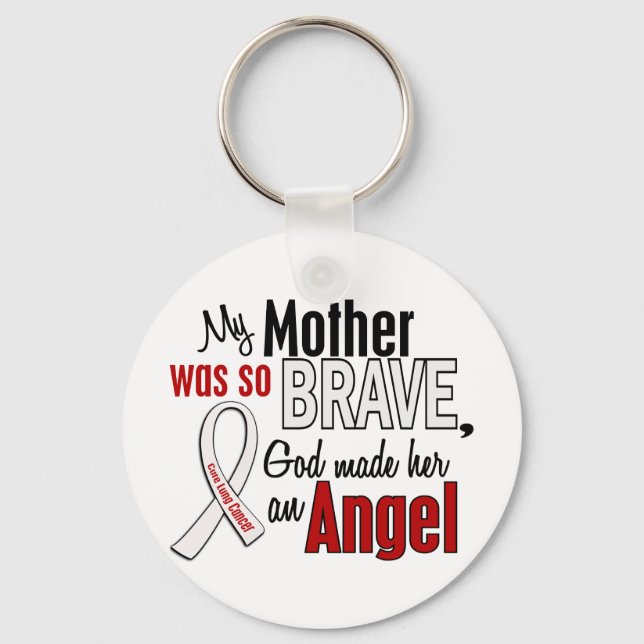 My Mother Is An Angel Lung Cancer Keychain (Front)