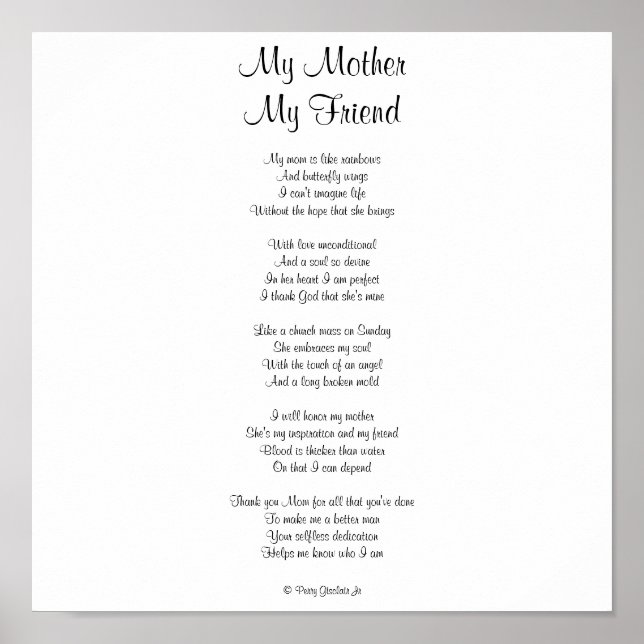 MY MOTHER MY FRIEND POSTER (Front)