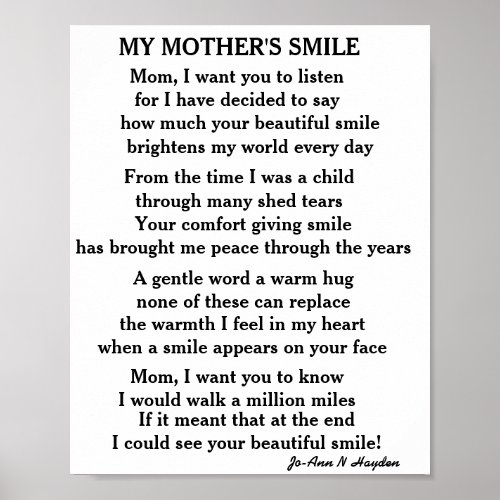 MY MOTHERS SMILE  POSTER