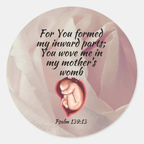 My Mothers Womb Classic Round Sticker
