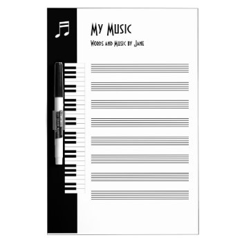My Music - Musicians Impromptu Music Board (med) by DigitalDreambuilder at Zazzle