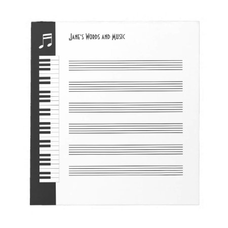 My Music - Musicians Impromptu Notepad (s)