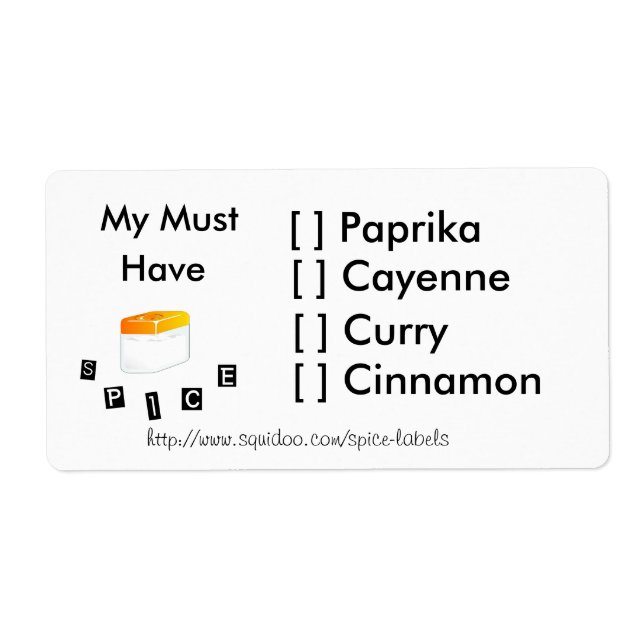 My must have spice jar sticker (Front)