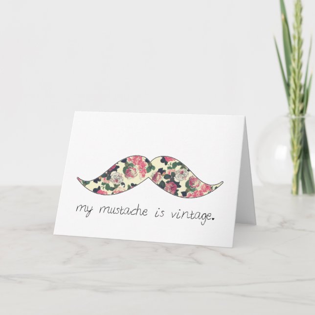 my mustache is vintage card (Front)