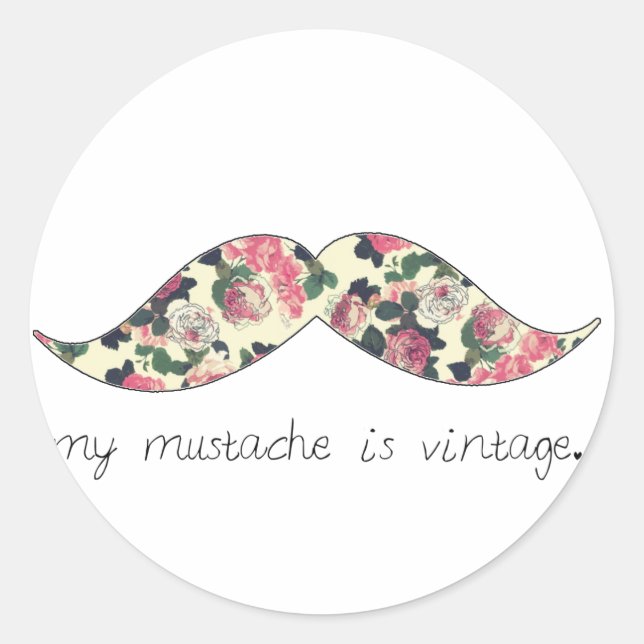 my mustache is vintage sticker (Front)