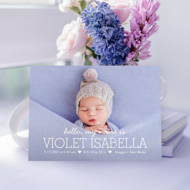 My Name Editable Color Baby Birth Announcement (Creator Uploaded)
