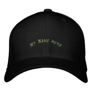 My Name Here Left Right side 111 Printed Black-Hat Embroidered Baseball Cap