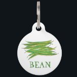 My Name is Bean French Green Beans Vegetable Food Pet ID Tag<br><div class="desc">Design features an original food themed marker illustration of garden fresh green beans (French beans,  long beans). This vegetable themed product is ideal for a gardener,  foodie,  vegetarian / veggie,  chef,  or anyone who loves to cook. Just personalise with your pet's information.</div>