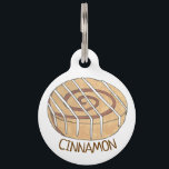 My Name Is Cinnamon Breakfast Roll Bun Frosting Pet ID Tag<br><div class="desc">Pet tag design features an original illustration of a classic cinnamon roll topped with a drizzle of frosting. Just personalize with the name of your dog or cat. Lots of coordinating pet products are also available from this shop! Don't see exactly what you're looking for? Contact Rebecca to have a...</div>