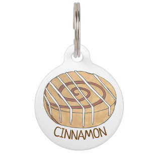 My Name Is Cinnamon Breakfast Roll Bun Frosting Pet ID Tag